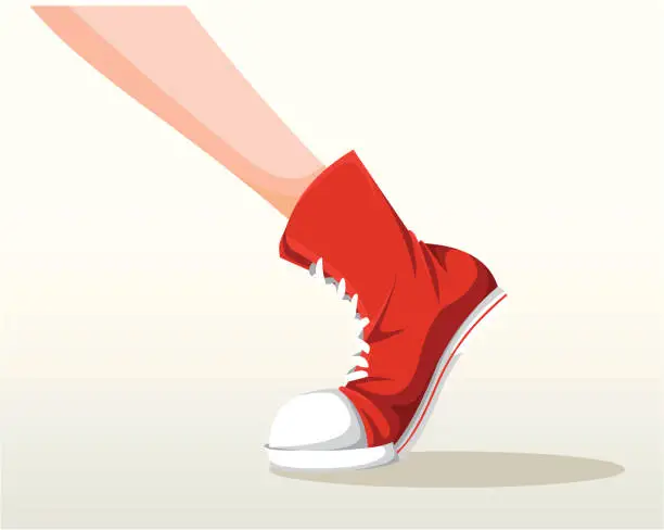 Vector illustration of Stepping shoes