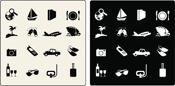 Vector illustration of vector travel icons