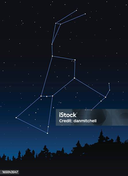 Orion Constellation - Arte vetorial de stock e mais imagens de Constelação - Constelação, Astronomia, Azul