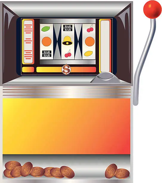 Vector illustration of slot machine