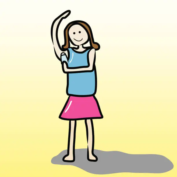 Vector illustration of Applying Deodorant