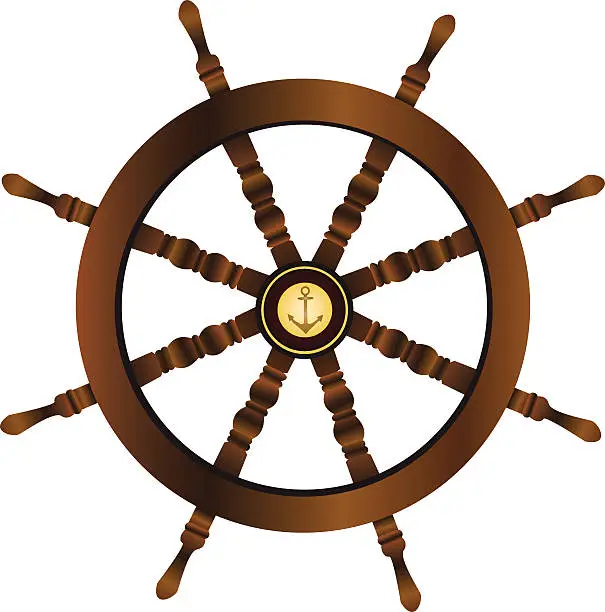 Vector illustration of Boat Steering Wheel