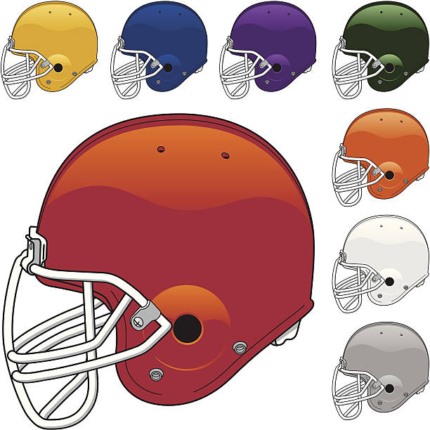 Football Helmets vector art illustration