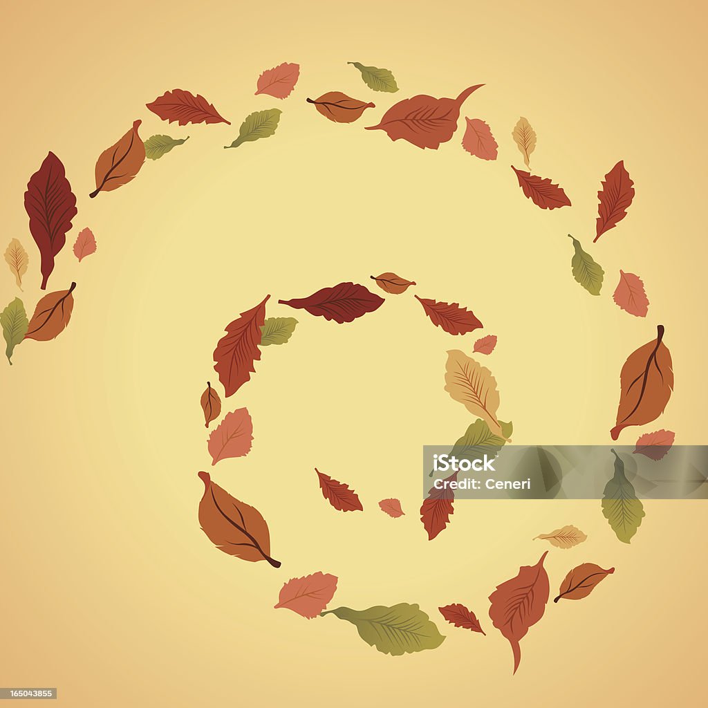 Folhas de outono - Vetor de Espiral royalty-free
