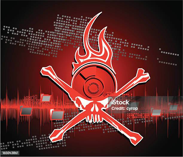 La Piraterie Au Pochoir Avec Logo Avec Fond Numérique Vecteurs libres de droits et plus d'images vectorielles de Brûler