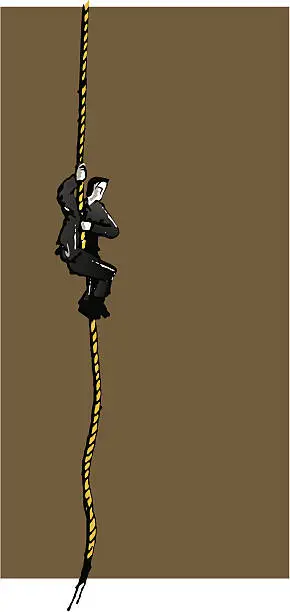 Vector illustration of sketch people serie - rope climbing