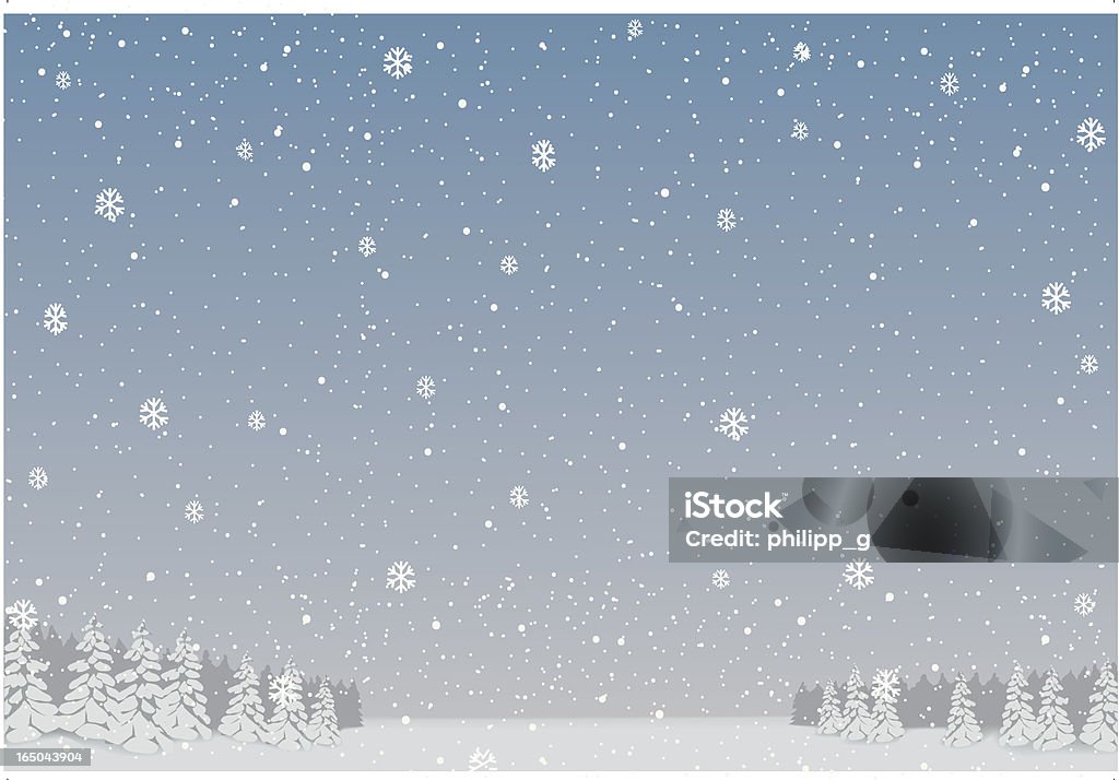 Snowed em fundo de inverno - Vetor de Inverno royalty-free