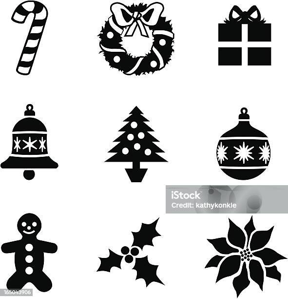 Weihnachtssymbole Stock Vektor Art und mehr Bilder von Weihnachten - Weihnachten, Kontur, Kranz