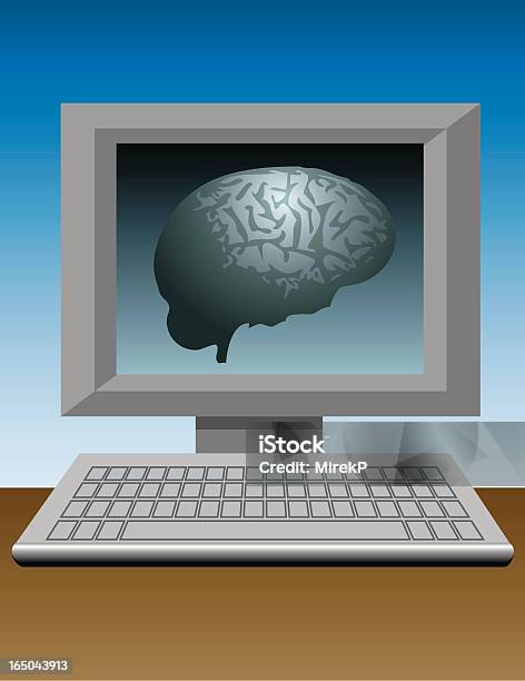 Computer Mind Stock Illustration - Download Image Now - Blue, Brainstorming, Brown
