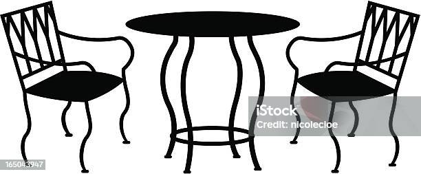 Wrought Iron Patio Furniture Stock Illustration - Download Image Now - Patio, Art Deco, Chair
