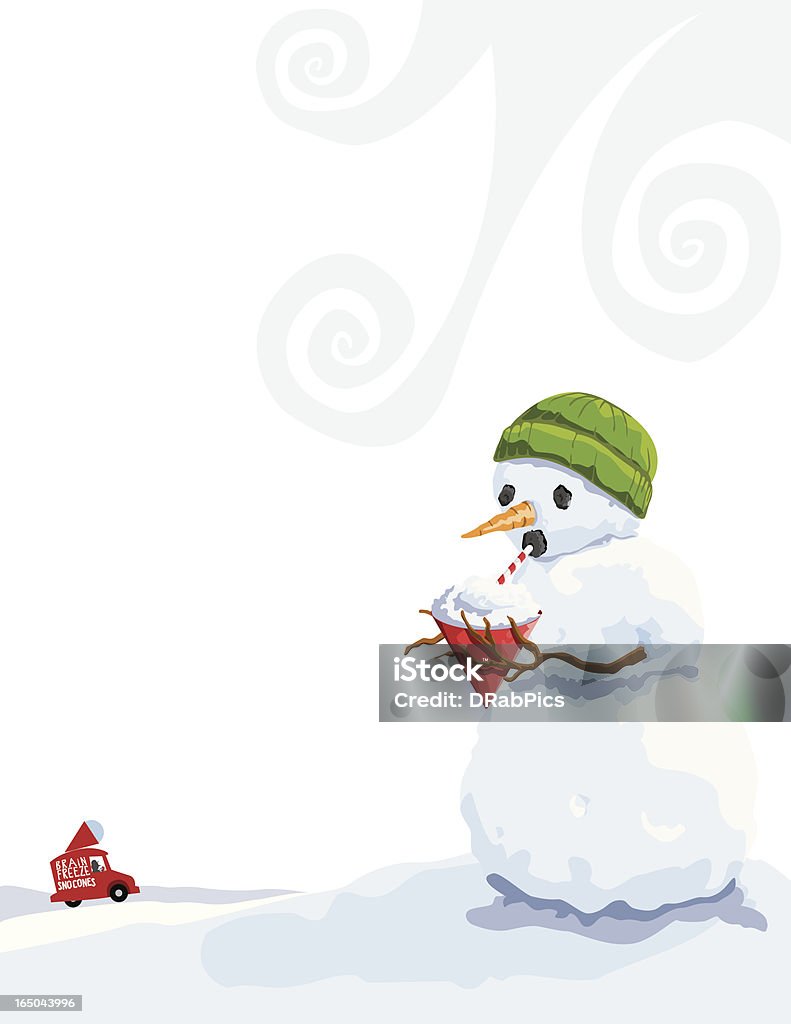 You Are What Ya Eat Snowman eats Snowcone. Snow Cone stock vector