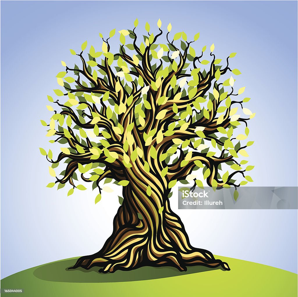 old tree in spring (include Illu. 8, EPS 8, PDF 4, JPEG 1000x1000px 72dpi) Art And Craft stock vector