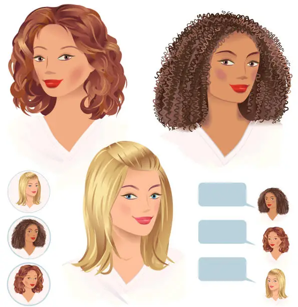 Vector illustration of Girls Focus Group