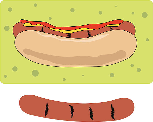 Grilled Hotdog vector art illustration