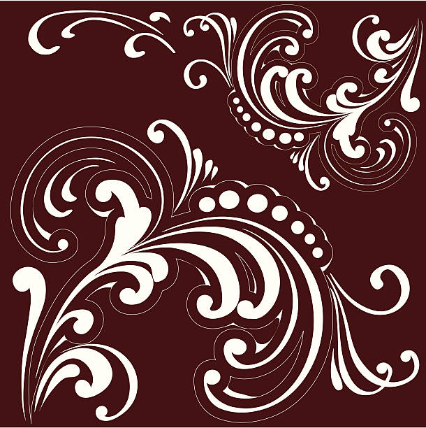 装飾のオーナメント - scroll shape flower floral pattern grunge点のイラスト素材／クリップアート素材／マンガ素材／アイコン素材