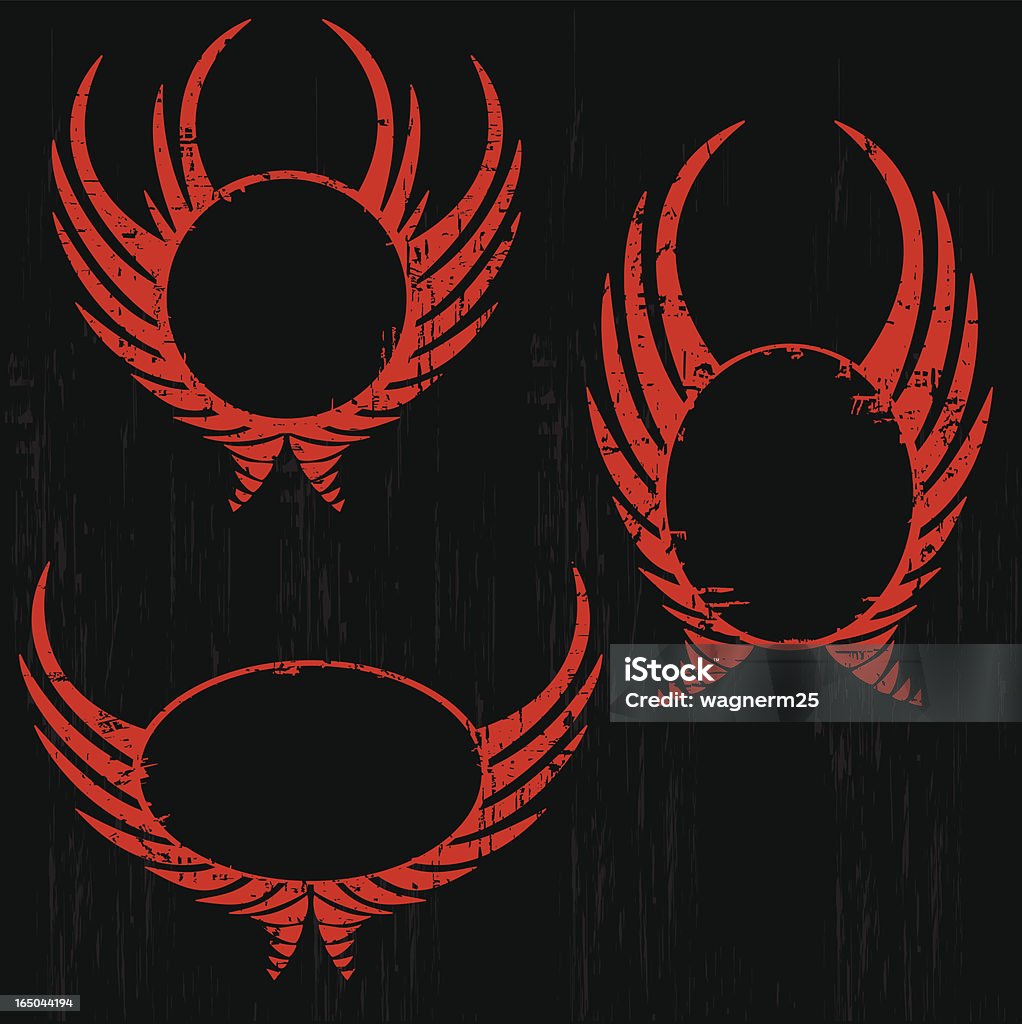 Grunge alas emblems - arte vectorial de Conceptos libre de derechos