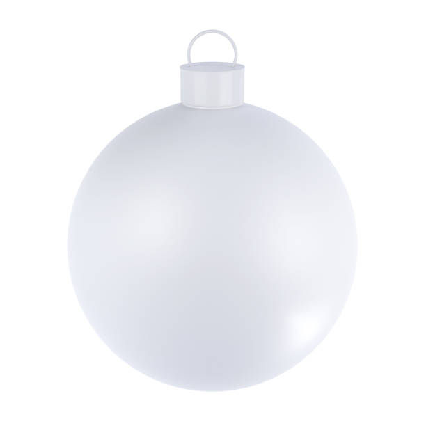 istock 3d rendering Christmas mockup ball icon. Realistic white sphere with clipping path. Holiday toy for fir tree. Holiday Illustration 1650442800