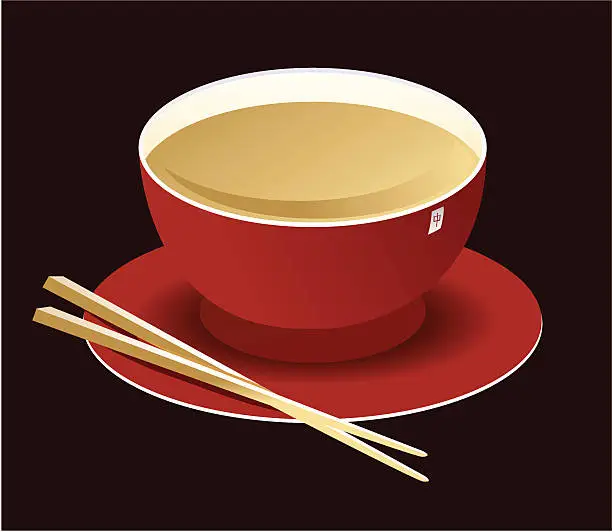 Vector illustration of Asian Bowl with Chopsticks