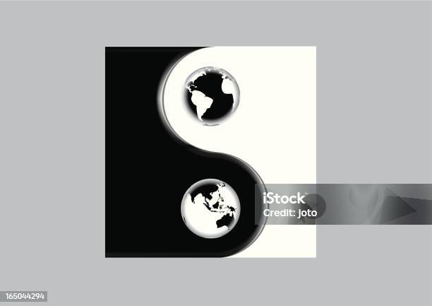 Ilustración de Yin Yang Mundo y más Vectores Libres de Derechos de Asia - Asia, Blanco - Color, Color negro