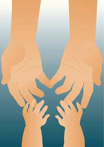 Vector illustration of Parents hands