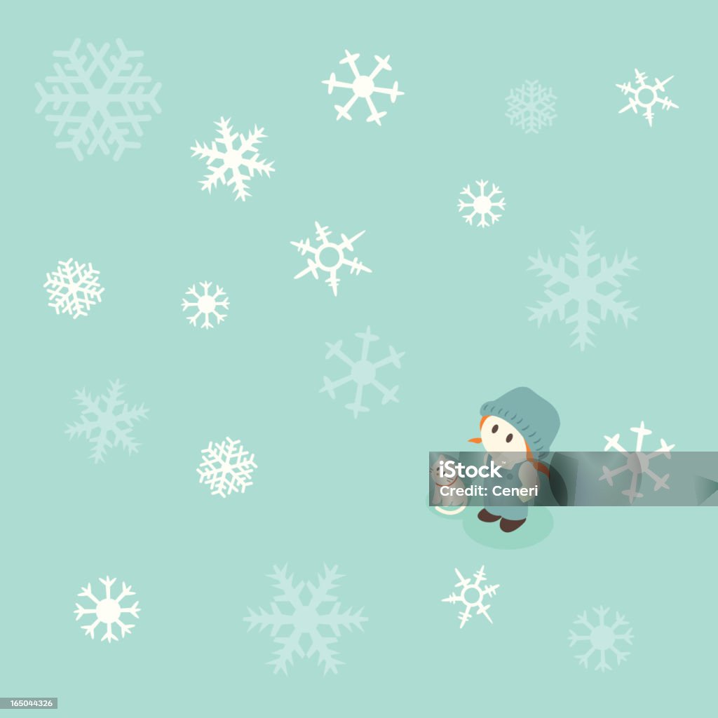 Petite fille Series: Regarder la neige automne - clipart vectoriel de Flocon de neige - Neige libre de droits