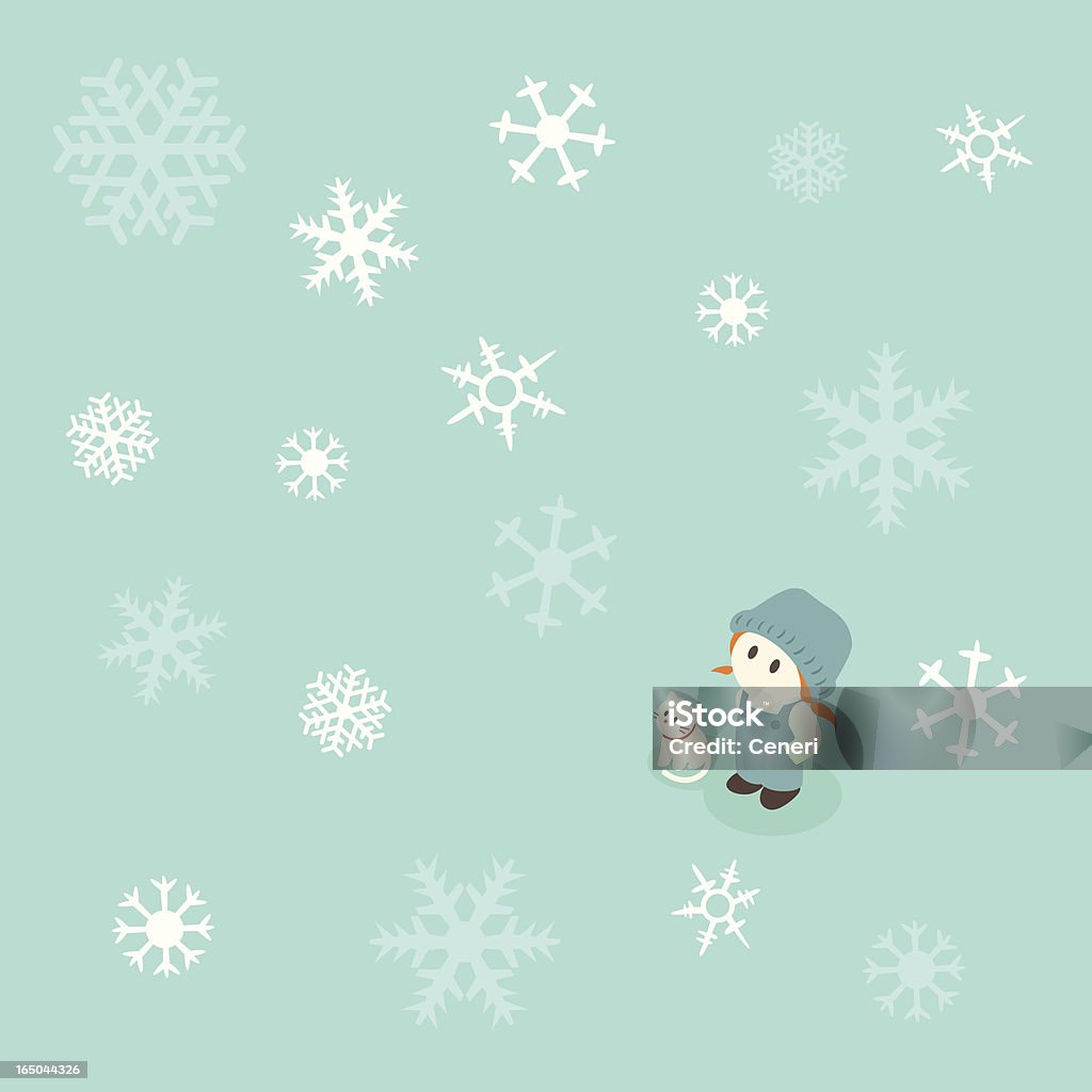 Dziewczynka serii: Oglądać śnieg spadają - Grafika wektorowa royalty-free (Płatek śniegu)