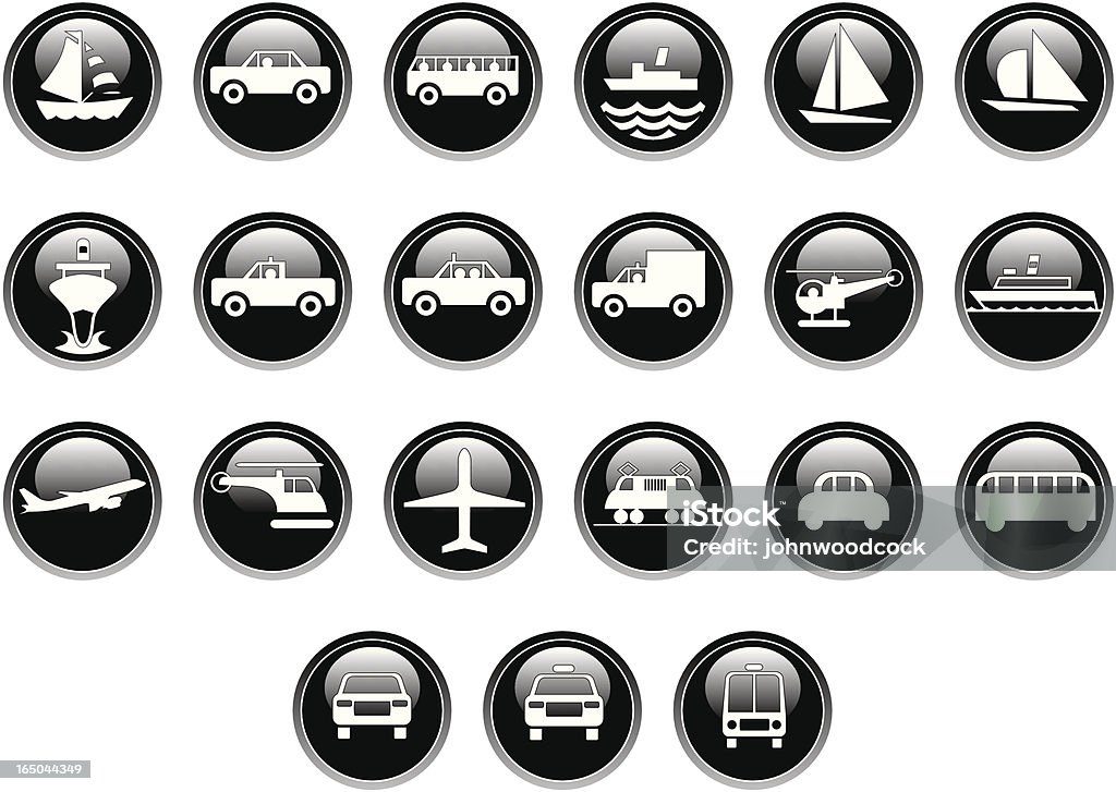 Ícones de transporte (brilho - Royalty-free Autocarro arte vetorial