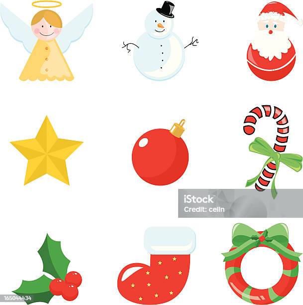 Счастливого Рождества Иконки — стоковая векторная графика и другие изображения на тему Верхушка для ёлки - Верхушка для ёлки, Рождественская звезда, Комикс