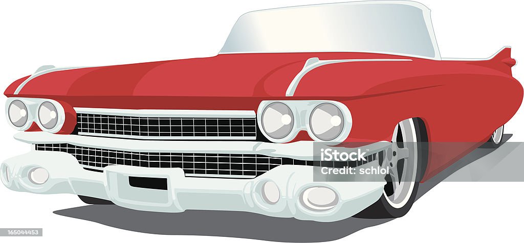 レッドのキャディー-1959 - オープンカーのロイヤリティフリーベクトルアート