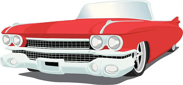 Vector illustration of Red Caddy - 1959