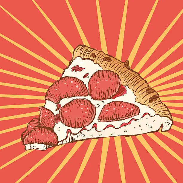 Vector illustration of Hot Pizza