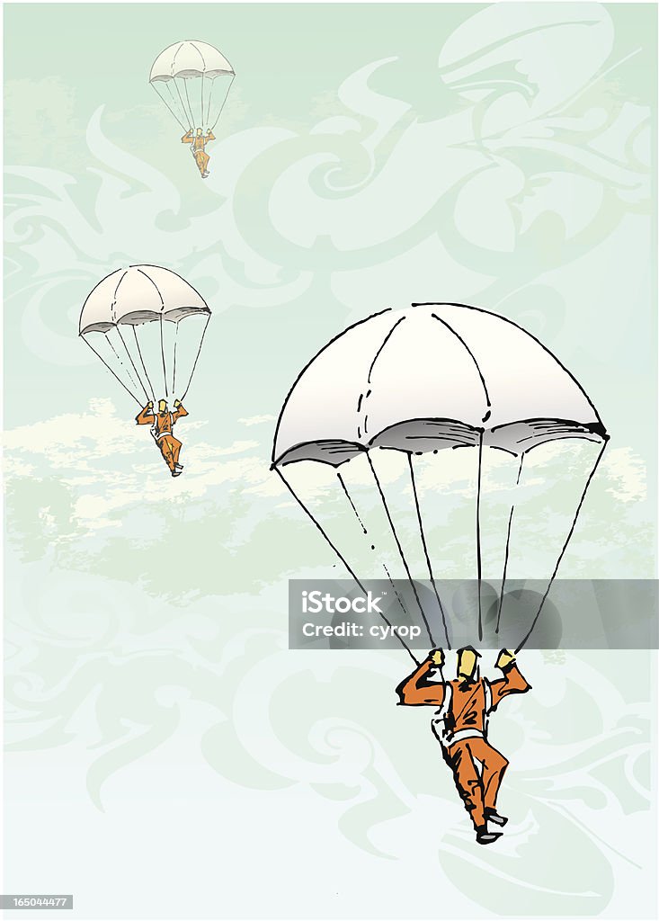 Винтажной парашютной тканью - Векторная графика Парашютный спорт роялти-фри