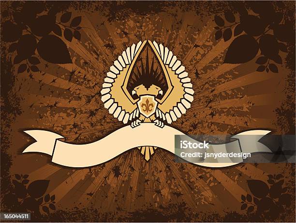 Banner De Grunge Águia Duplo - Arte vetorial de stock e mais imagens de Animal - Animal, Asa de animal, Brasão
