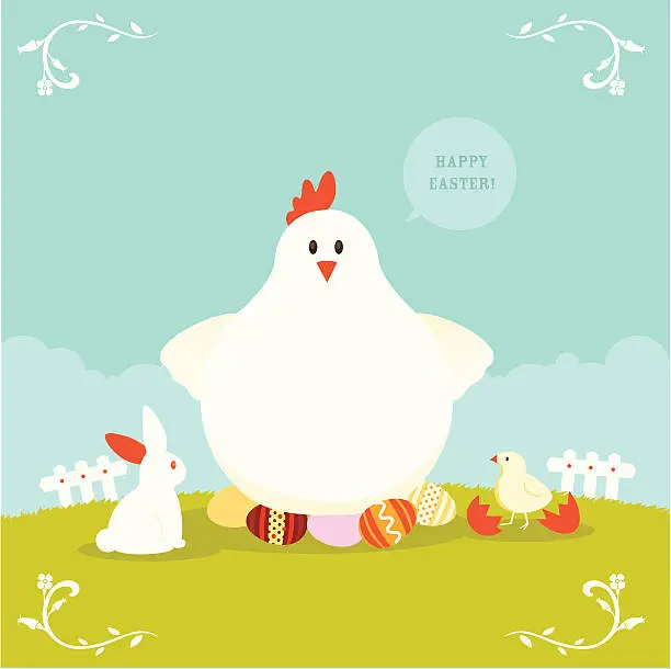 Vector illustration of Easter Greetings