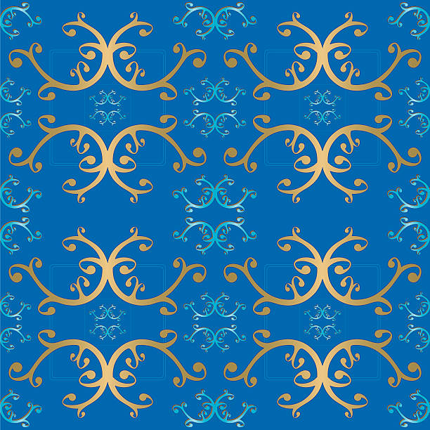 Maori Patterned Tile A maori-art inspired patterned tile.  Works as a border or seamless wallpaper.  Includes EPS, AI CS2 and hi-res JPG. background of koru designs stock illustrations