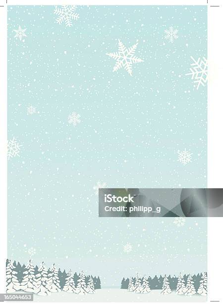 Winter Landscape With Snowflakes Stock Illustration - Download Image Now - Backgrounds, Blue, Celebration