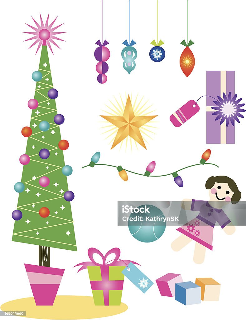 Éléments de Design de Noël - clipart vectoriel de Arbre libre de droits