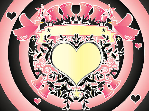 발렌타인 배너입니다 - valentines day heart shape backgrounds star shape stock illustrations