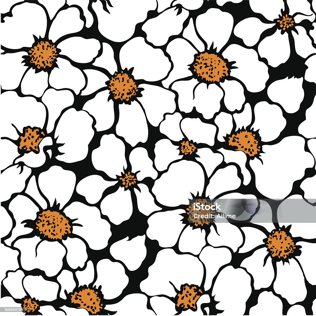 Seamlessly repeating floral pattern Seamlessly repeating white floral pattern on black background. Backgrounds stock vector