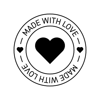 Made with Love Concept Badge Design. Handmade, Organic, Craft, Product.