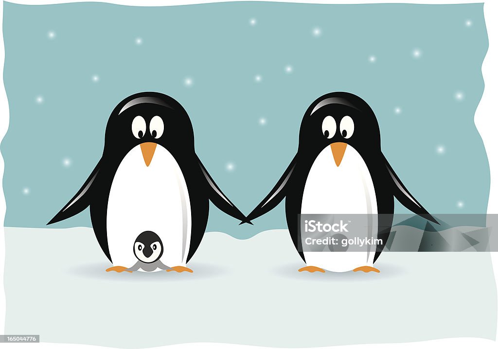 Pingüino de familia - arte vectorial de Pingüino libre de derechos