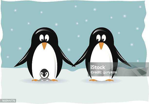Ilustración de Pingüino De Familia y más Vectores Libres de Derechos de Pingüino - Pingüino, Familia, Adulto