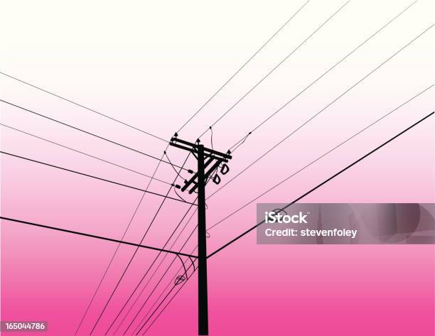 Powerlines - Stockowe grafiki wektorowe i więcej obrazów Grafika wektorowa - Grafika wektorowa, Produkcja paliw i energii, Słup telefoniczny