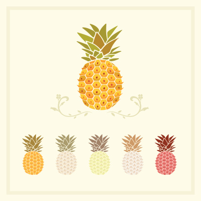 an elegant pineapple in different colors. A large-scaled JPG is included in this download.