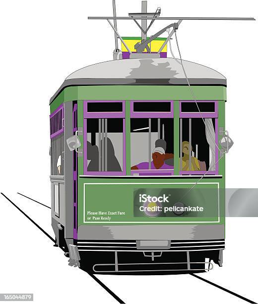 Trolley Stock Vektor Art und mehr Bilder von Straßenbahn - Straßenbahn, Vektor, French Quarter