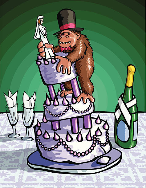 Wedding Cake Ape vector art illustration