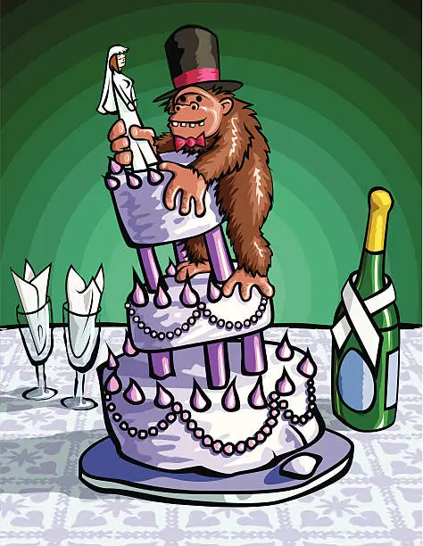 Vector illustration of Wedding Cake Ape
