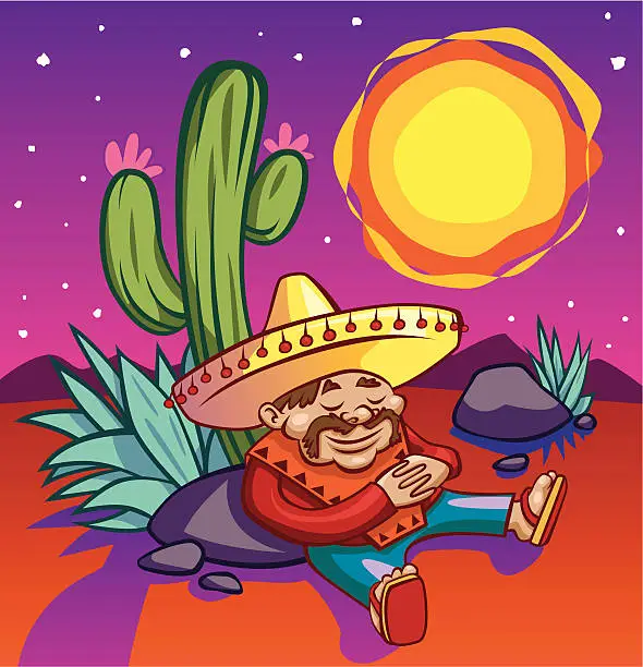 Vector illustration of Tequila Sunrise