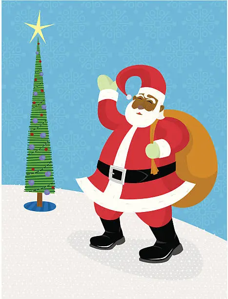 Vector illustration of Santa Returns!