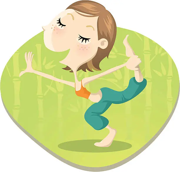 Vector illustration of Asanas Yoga Girl